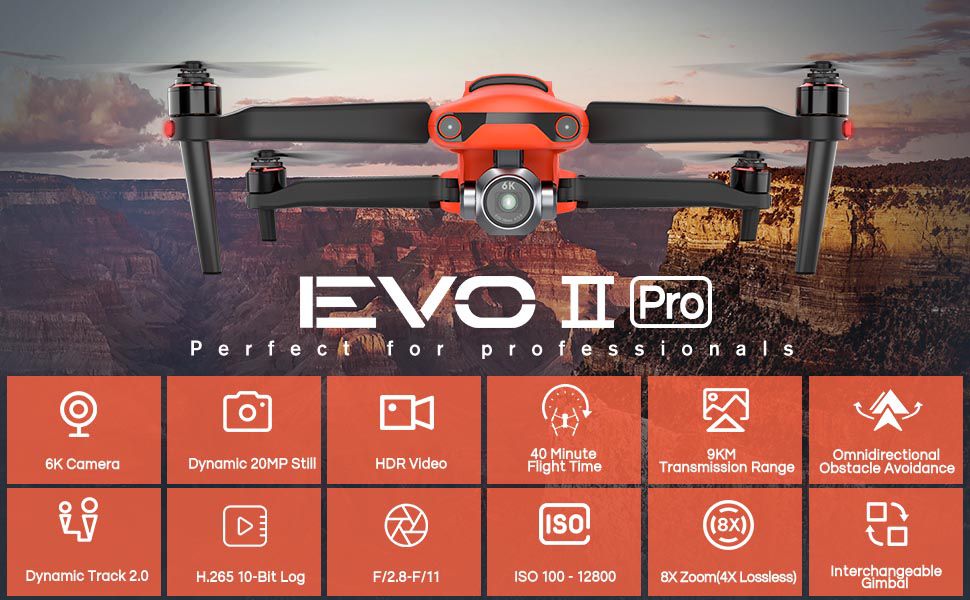 Autel Robotics EVO II Pro 6K 드론 견고한 번들