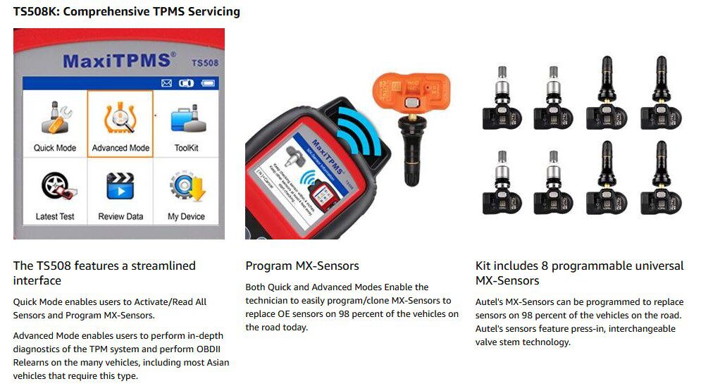 Autel TS508K 고급 TPMS 수리 도구