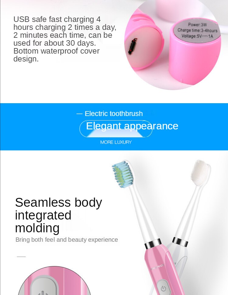 Automatic Toothbrush Adult Electric Toothbrush Sonic Wat