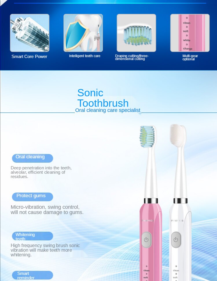 Automatic Toothbrush Adult Electric Toothbrush Sonic Wat