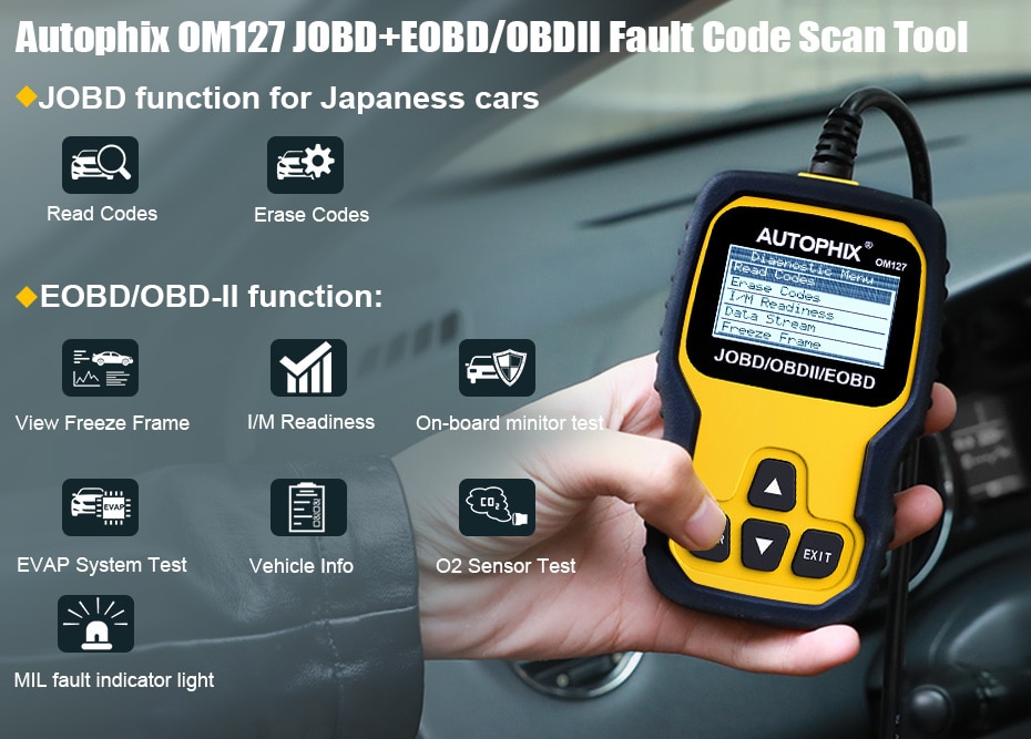 AUTOPHIX OM127 JOBD/OBDII/EOBD Universal Code Reader 