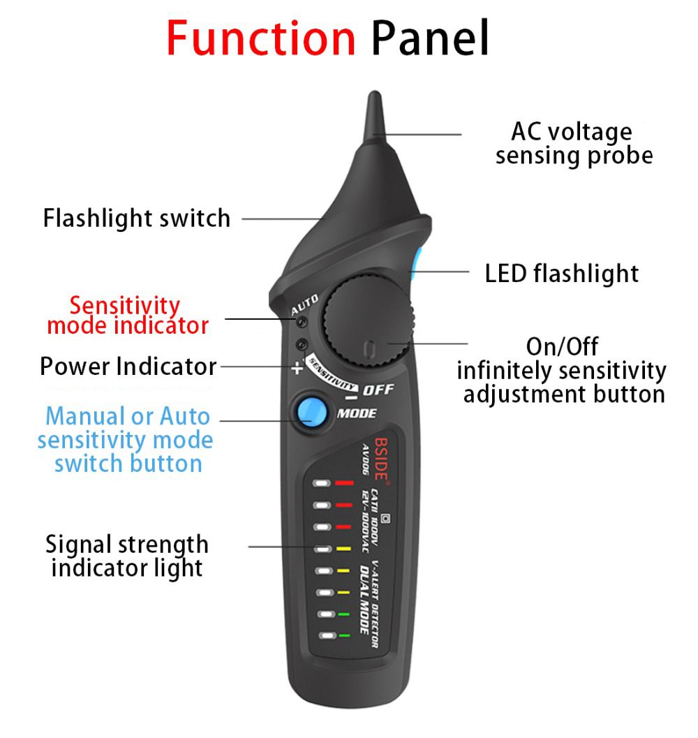 AVD06 Dual Mode Non-contact Voltage Detector Wire Breakpoint Detection