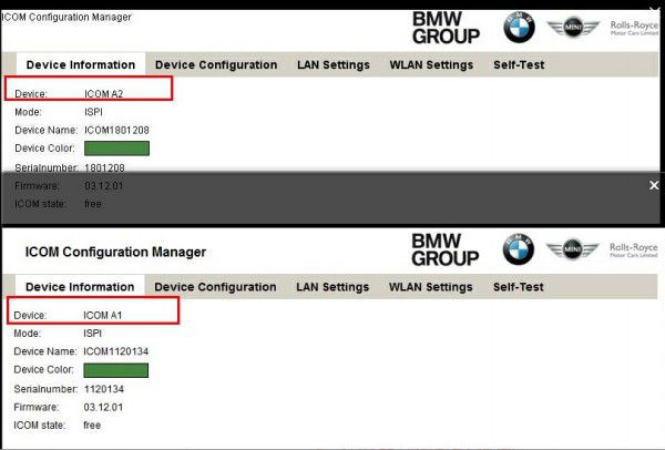 Comparación BMW ICOM A2