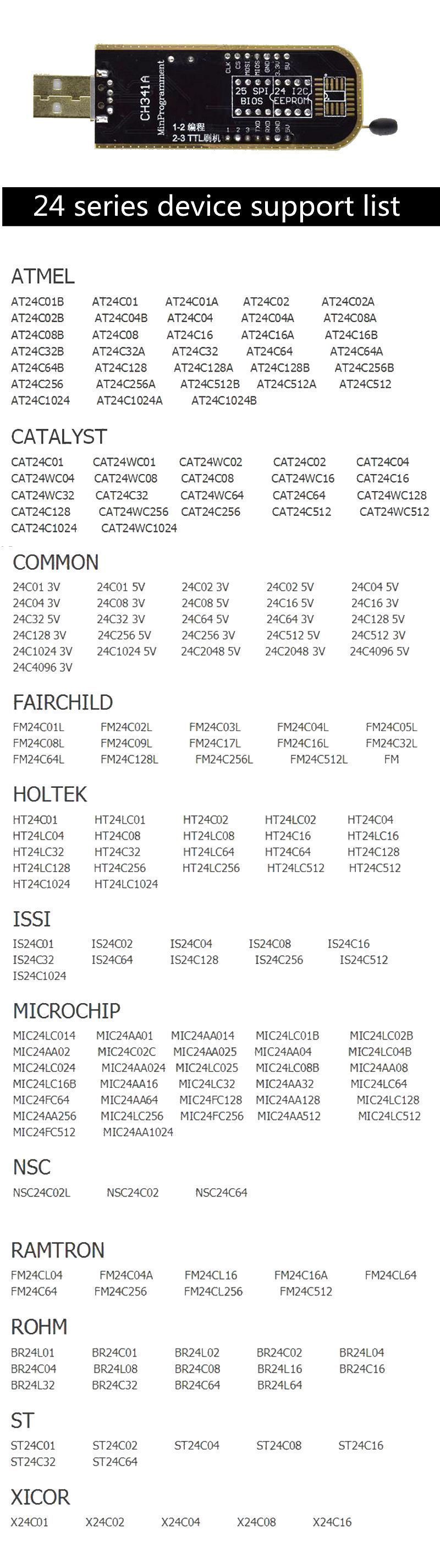 CH341A 24 25 시리즈 EEPROM Flash BIOS USB 프로그래머 