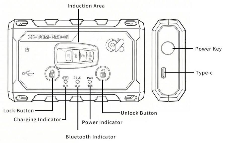 CK-TOM-PRO-01 Key Matching Device for Toyota/Lexus, Supports 8A-AA, 8A-BA,  Read/Write Key Data, Match the Vehicle