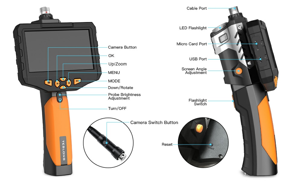 5 inches IPS Inspection Camera