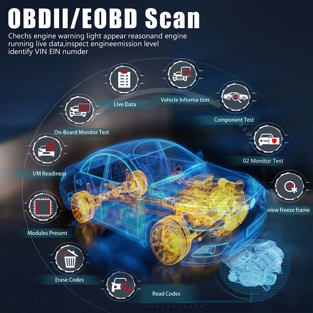 Foxwell F1000B CAN OBDII/EOBD 코드 리더기 및 배터리 테스터 2합일