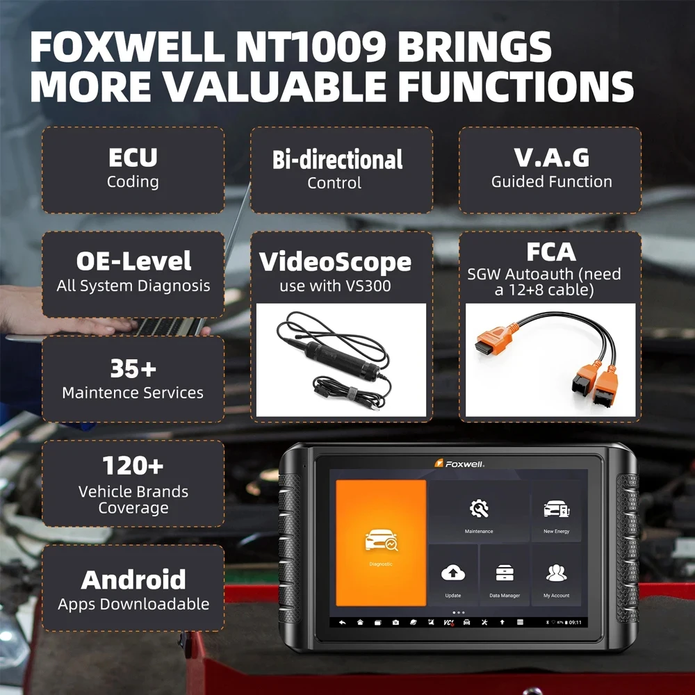 FOXWELL NT1009 OBD2 Bluetooth Car Scanner