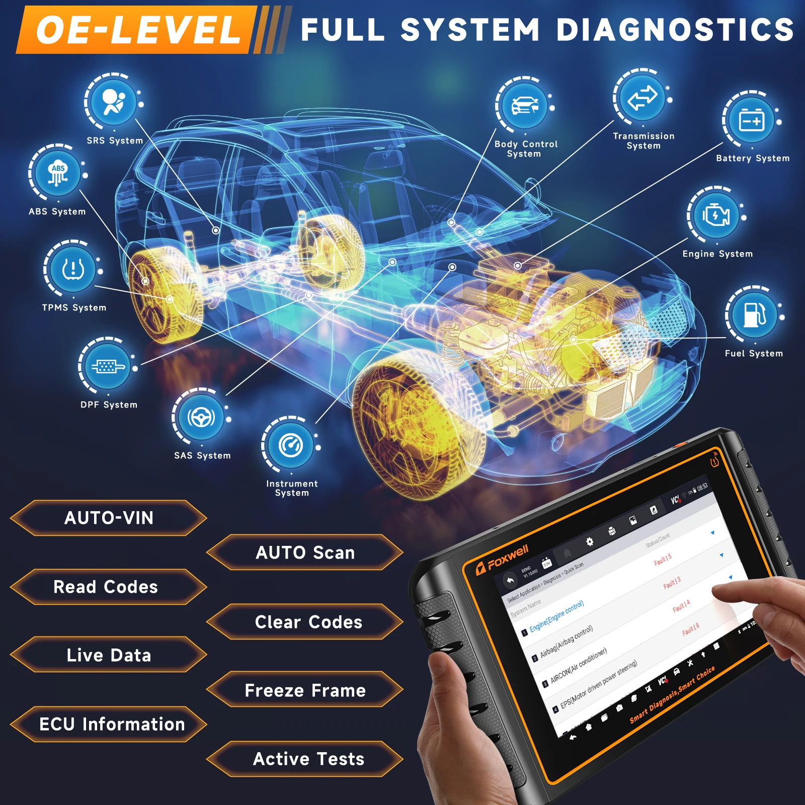 FOXWELL NT1009 OBD2 Bluetooth Car Scanner
