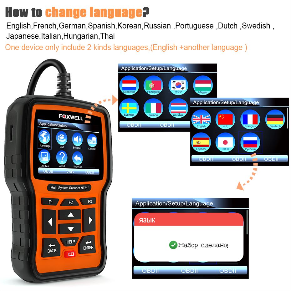 FOXWELL NT510 Full System OBD OBD2 Scanner 3