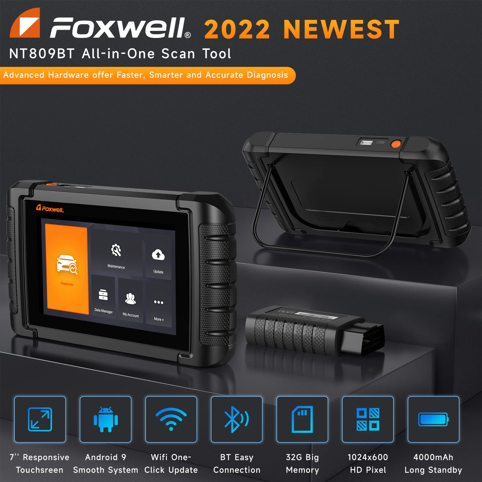 FOXWELL NT809BT OBD2 Bluetooth Automotive Scanner