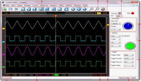 Foxwell os100 osciloscopio de medición de automóviles de cuatro canales