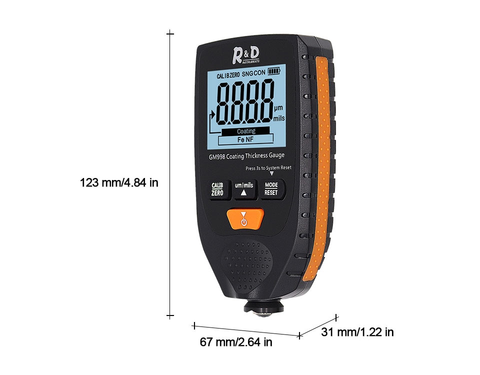 R&D GM998 car paint coating thickness gauge car paint el