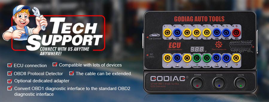 GODIAG GT100 자동 도구 OBDII 커넥터