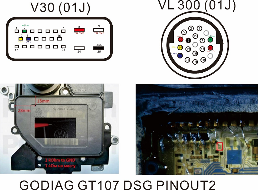 GODIAG GT105 ECU IMMO Kit Plus GT107 DSG Gearbox Data Re