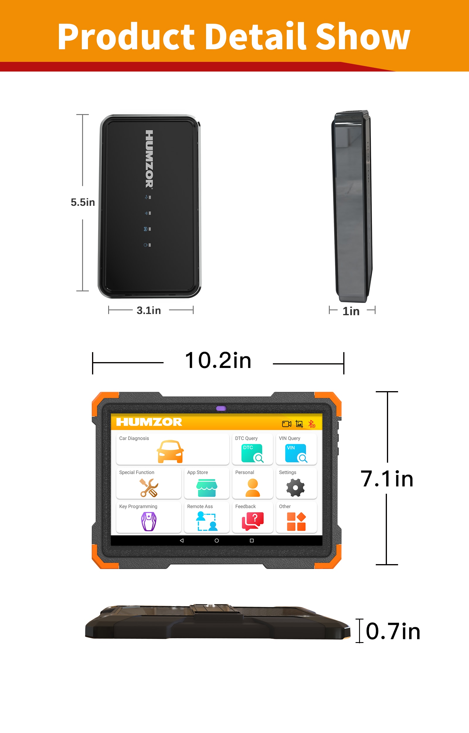 Escáner de diagnóstico automotriz humzor ns366s tableta SAS CVT Gear Learning all System 13 restablece la herramienta de diagnóstico OBD 1 / 2 automotriz