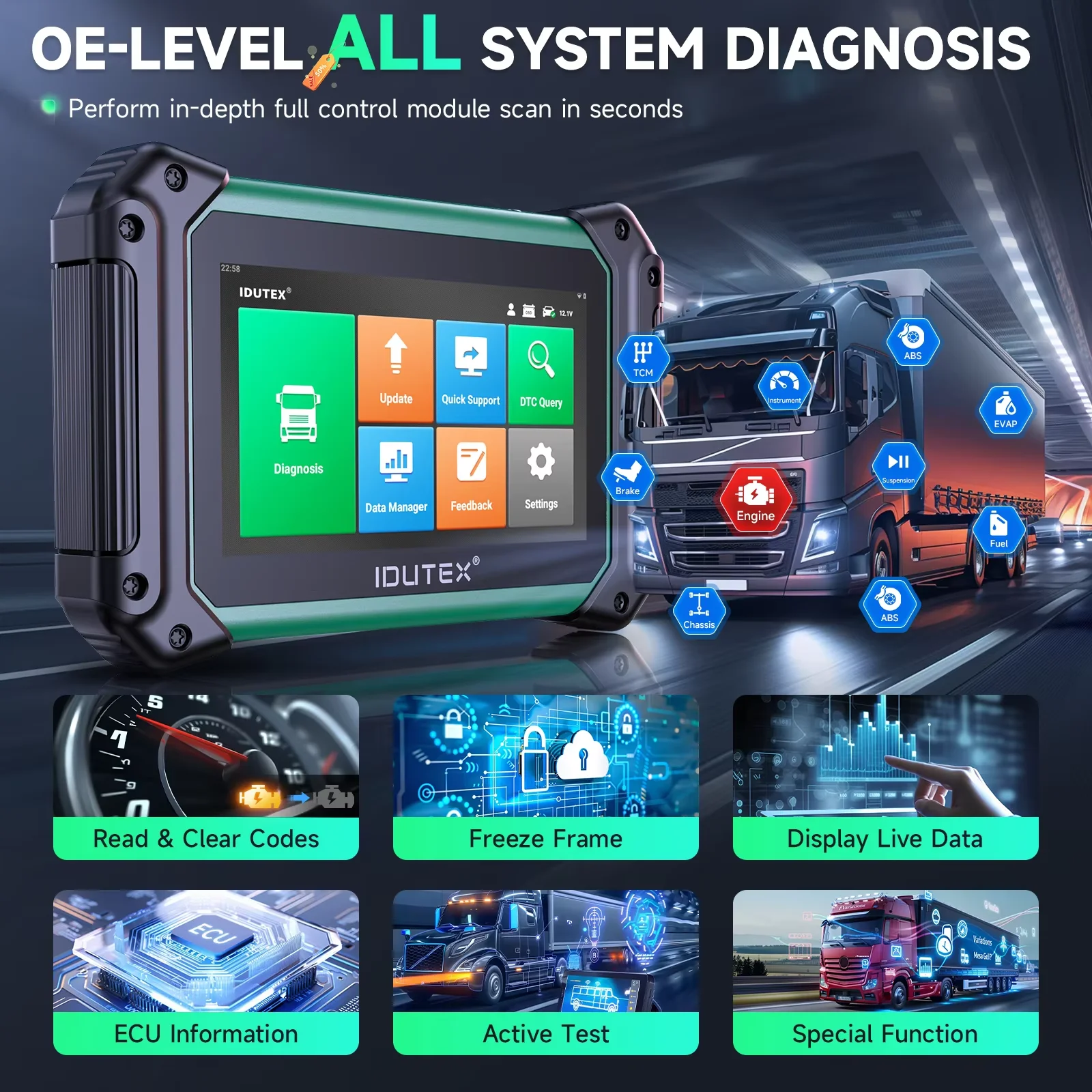 IDUTEX TS710 Heavy Duty Truck Scanner