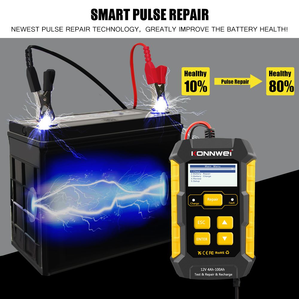 KONNWEI KW510 Full Automatic  12V Car Battery Tester