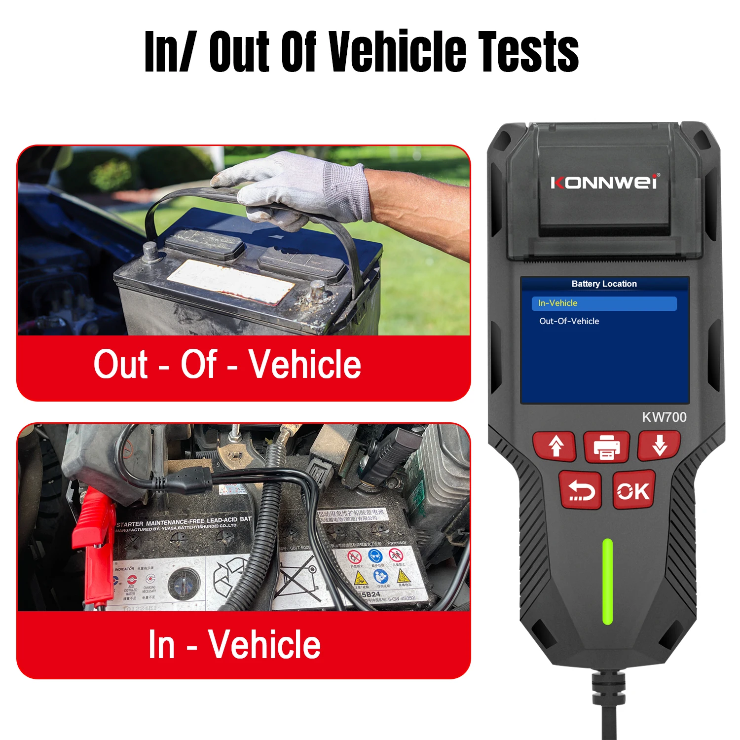 KONNWEI KW700 12V/24V Battery Tester