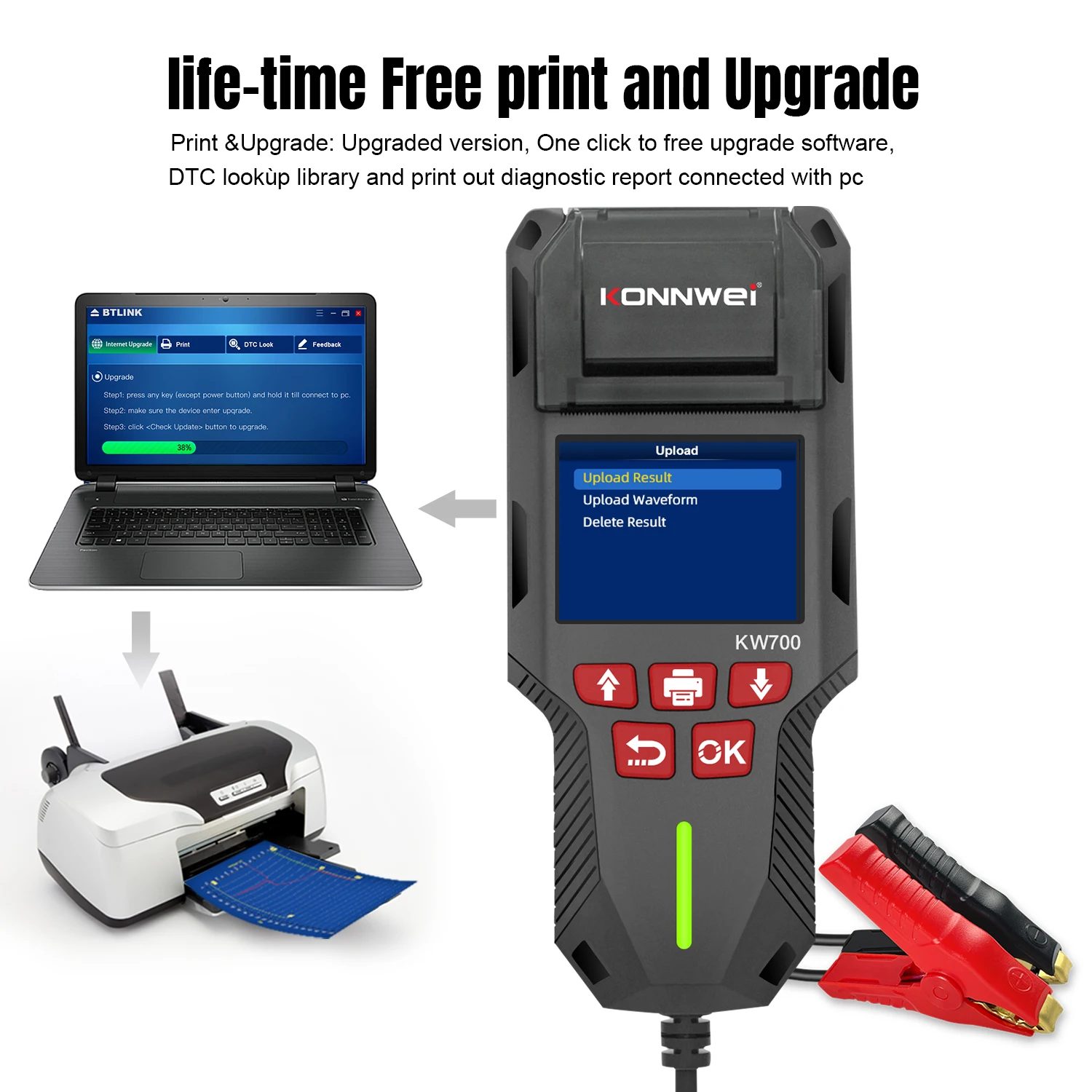 KONNWEI KW700 12V/24V Battery Tester