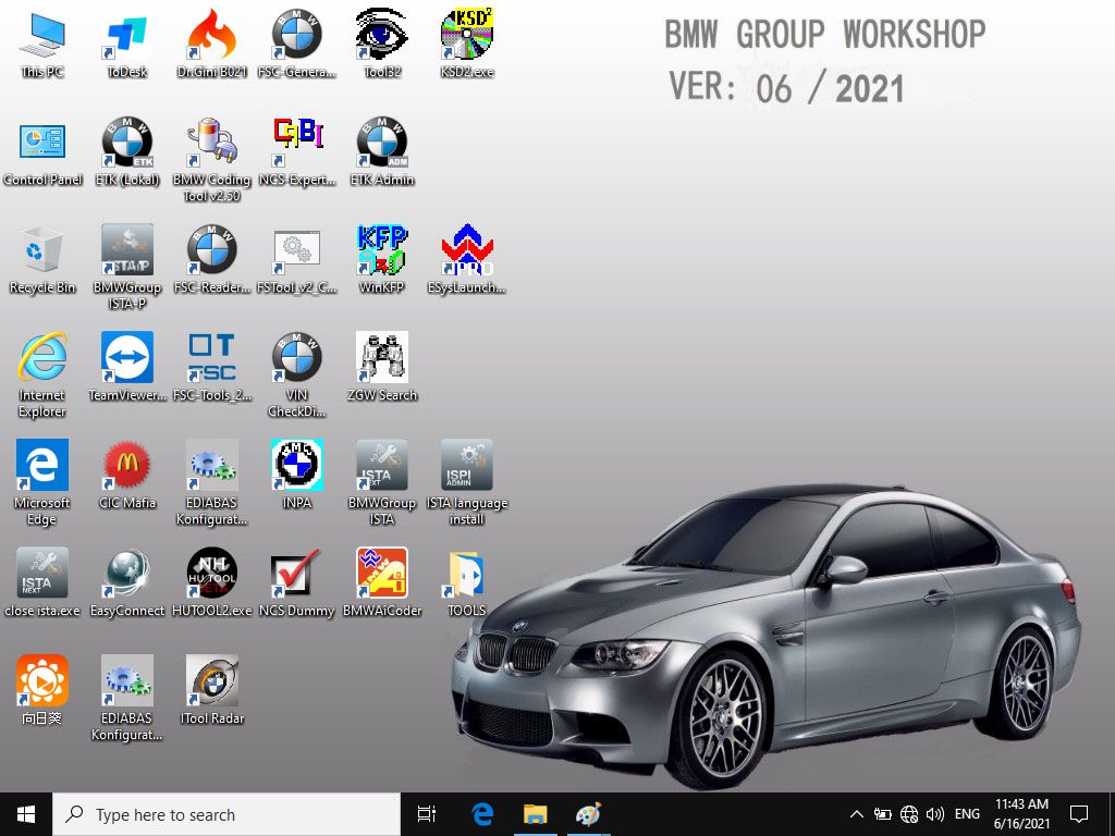 V2021.6 BMW ICOM Software HDD Win10 System