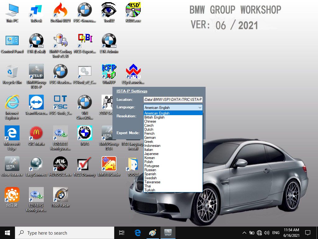 V2021.6 BMW ICOM Software HDD Win10 System