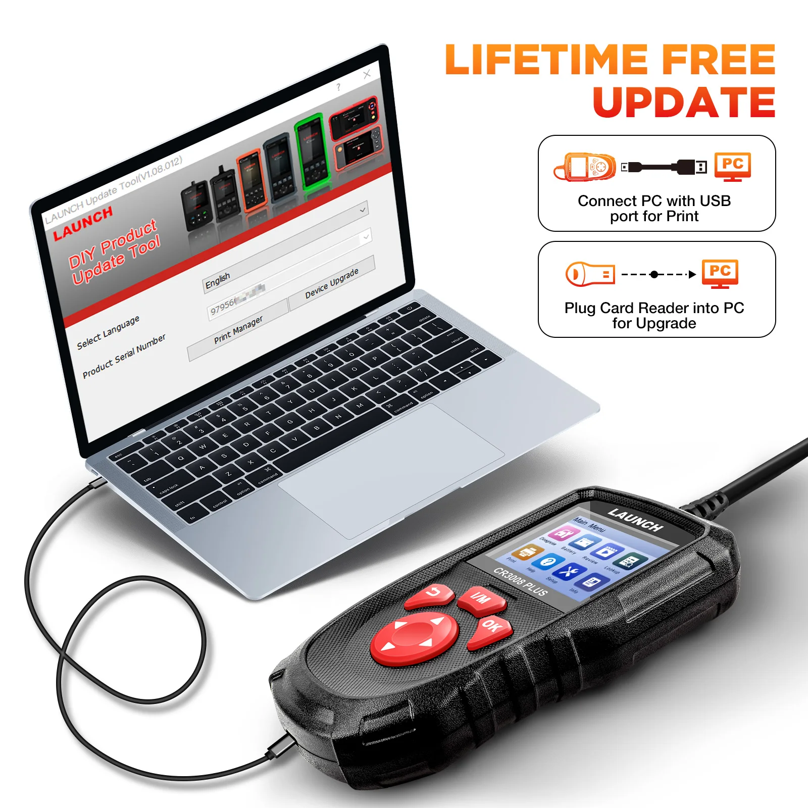 LAUNCH CR3008 Plus OBD2 Scanner