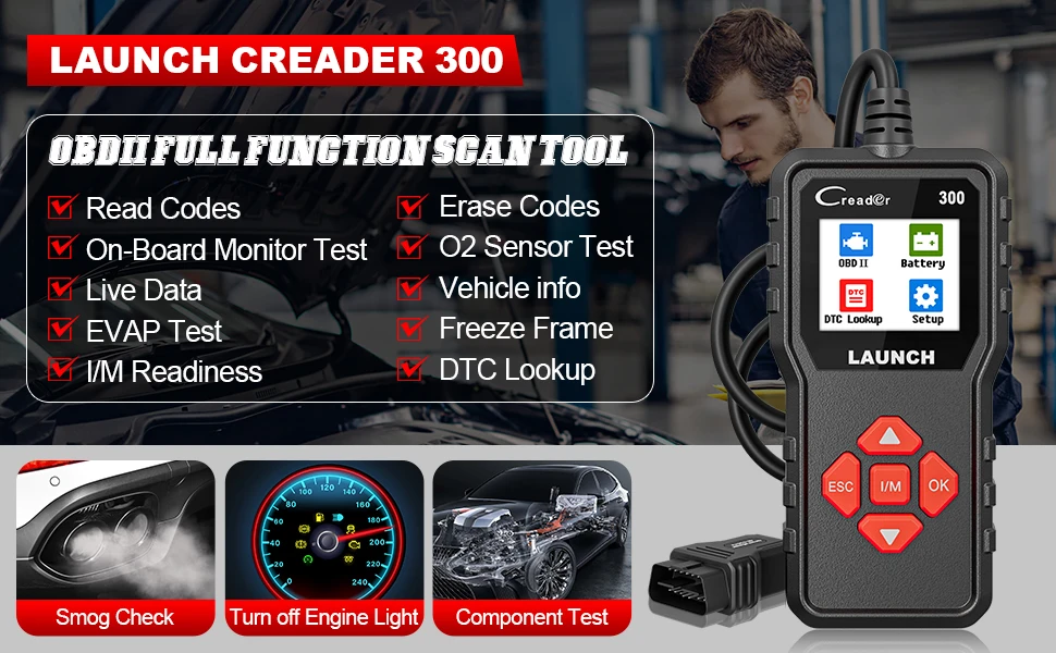 LAUNCH X431 CR300 OBD2 SCANNER CAN Auto Code Reader 