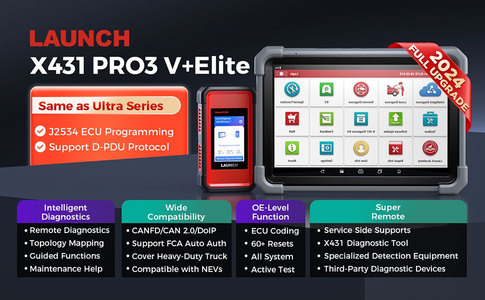 LAUNCH X-431 PRO3 V+ Elite Professional Car Diagnostic Tool