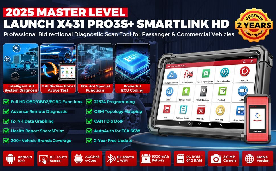 2025 LAUNCH X431 PRO3S+ SmartLink HD 