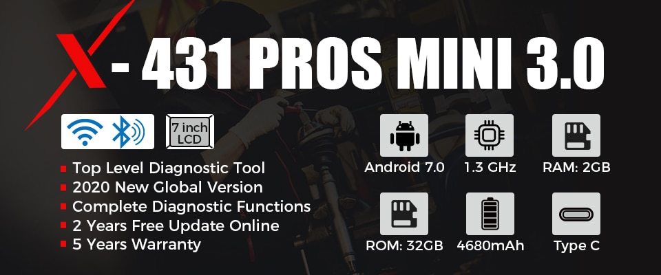 Launch X431 ProS Mini Android Pad Multi-System Diagnosti