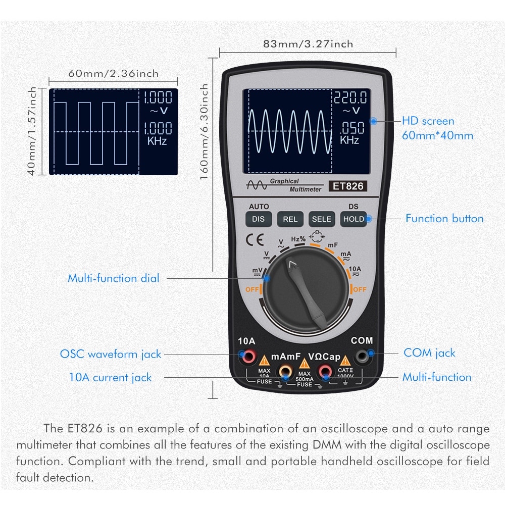 MT8206 2 In 1 Digital Oscilloscope