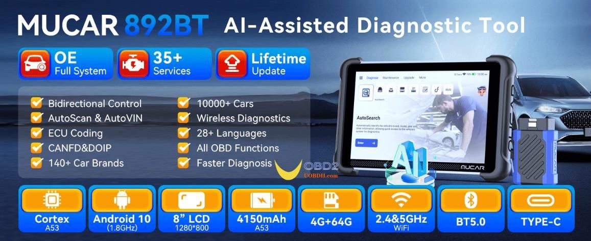 MUCAR 892BT AI-Assisted Diagnostic Tool