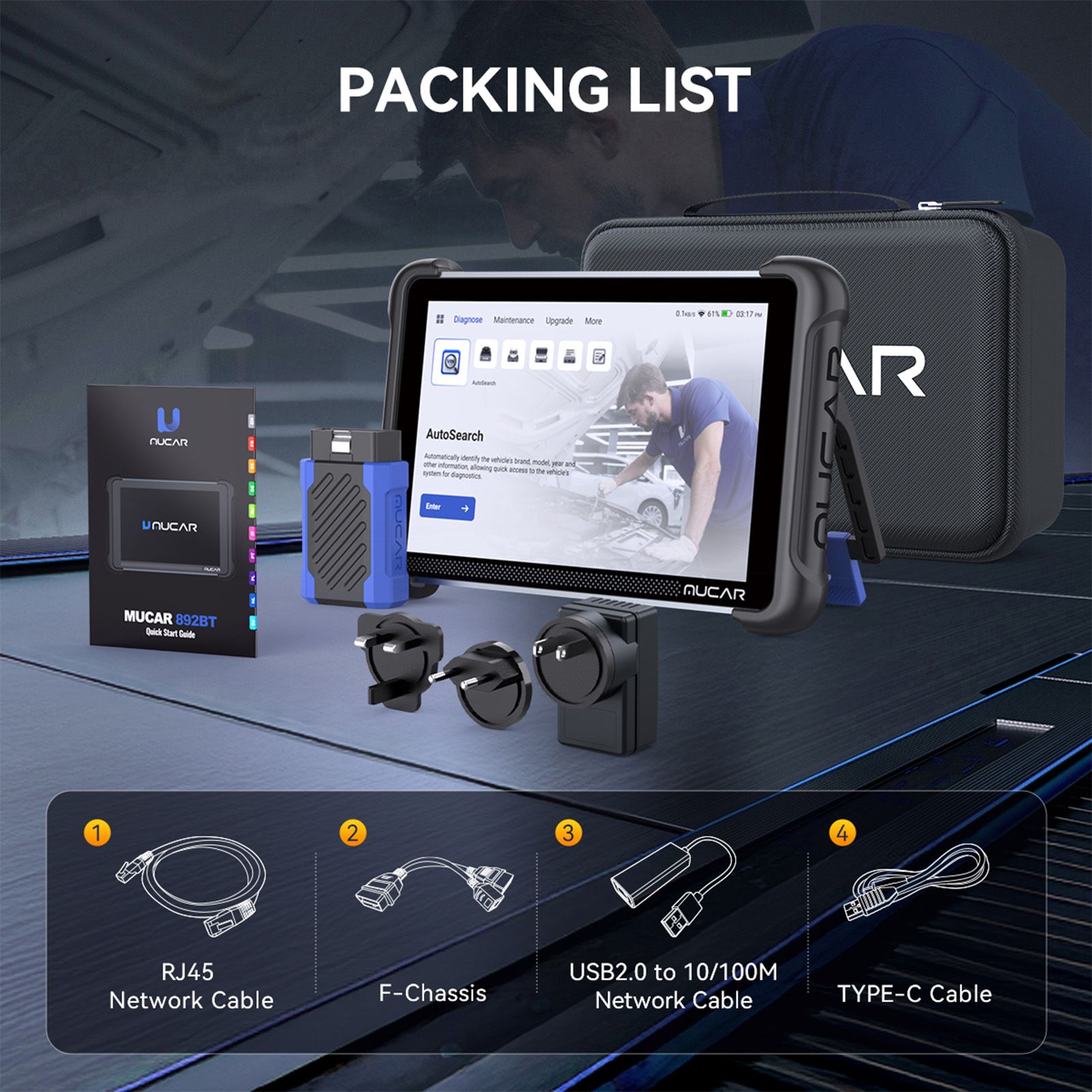 2026 MUCAR 892BT AI-Assisted Full System Diagnostics Bi-