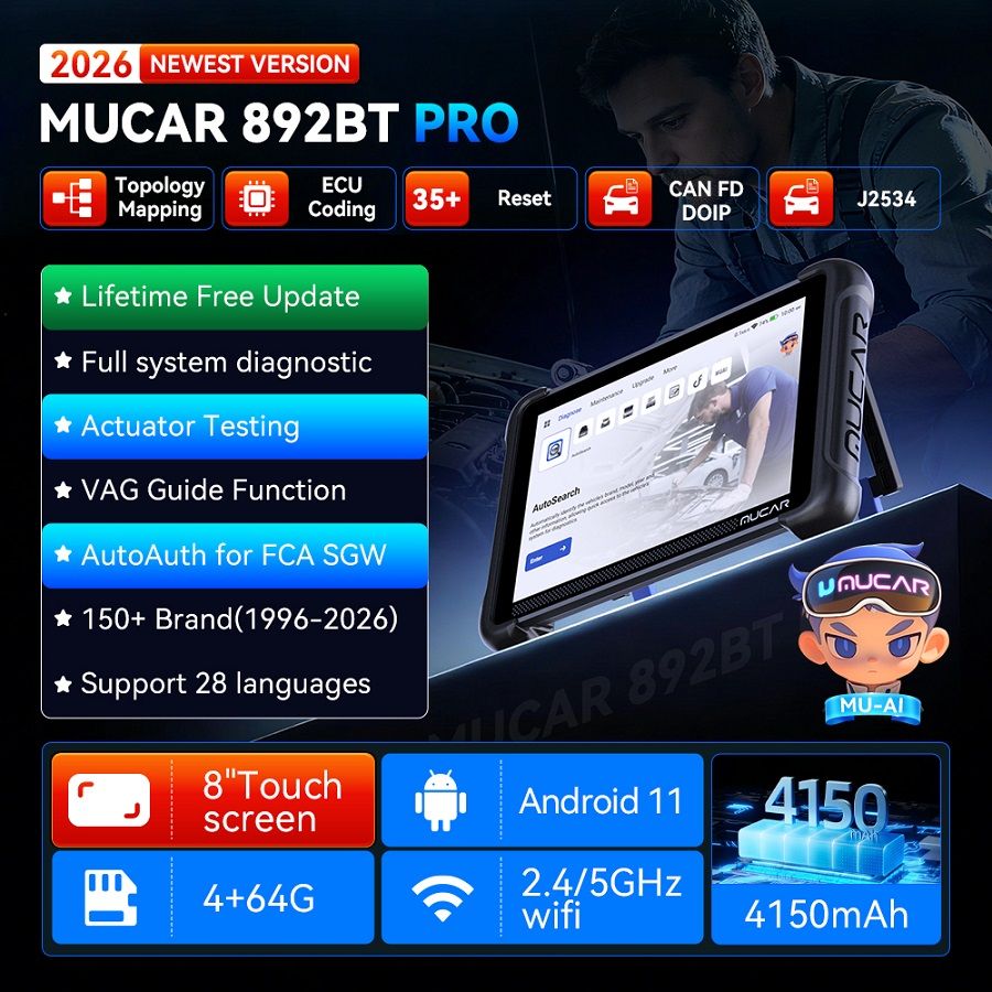 MUCAR 892BT PRO AI-Assisted Bluetooth Diagnostic Scanner