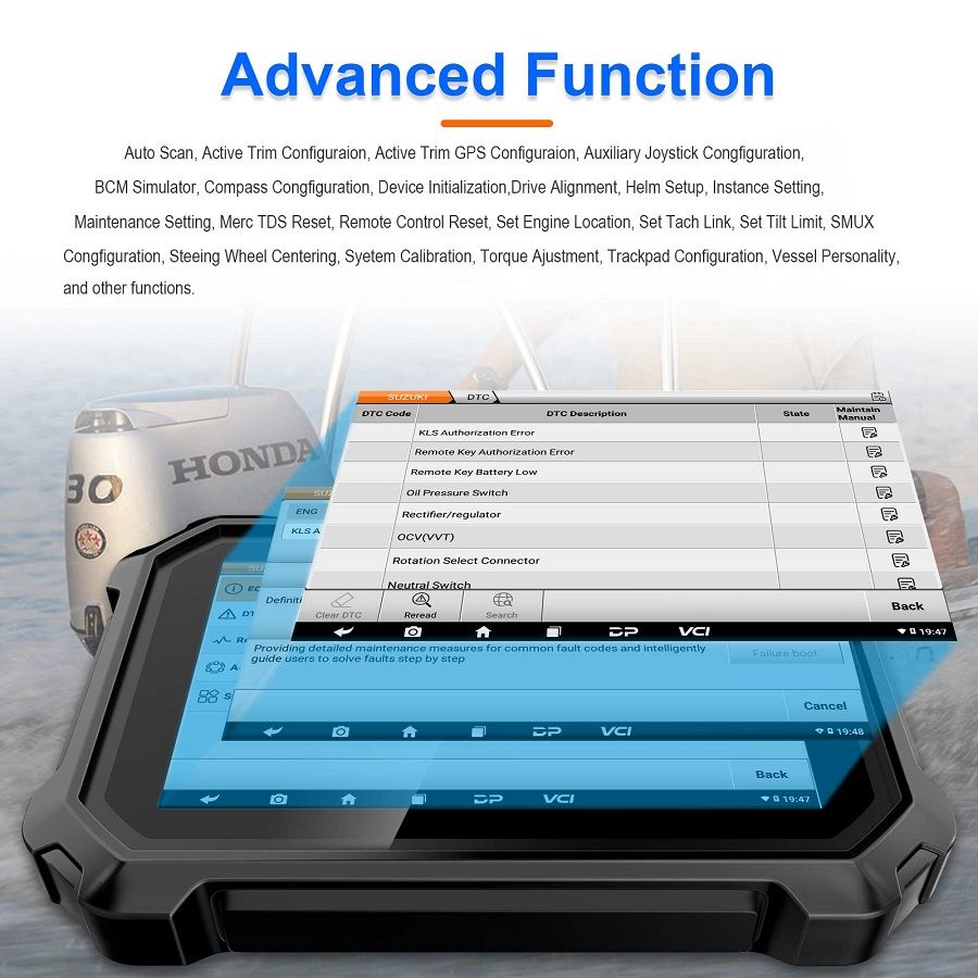 OBDSTAR D800 A+B+C+D Full Configuration Marine Diagnostic Tool for Jet Ski / Outboard / Inboard / Generator