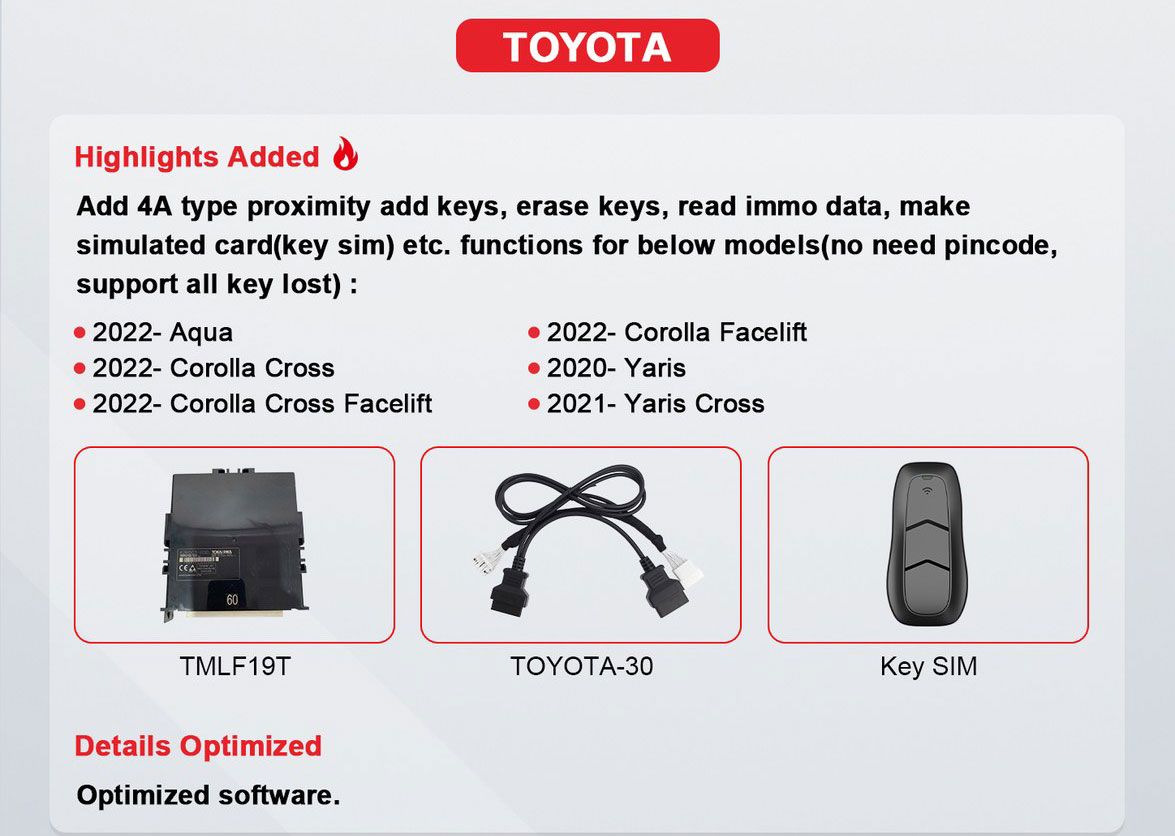 OBDSTAR FP-30 Toyota-30 V2 Cable 