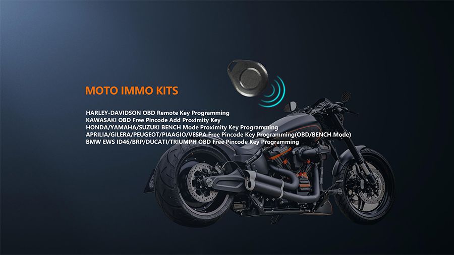 Configuración del adaptación completo de la motocicleta del kit obdstar moto immo
