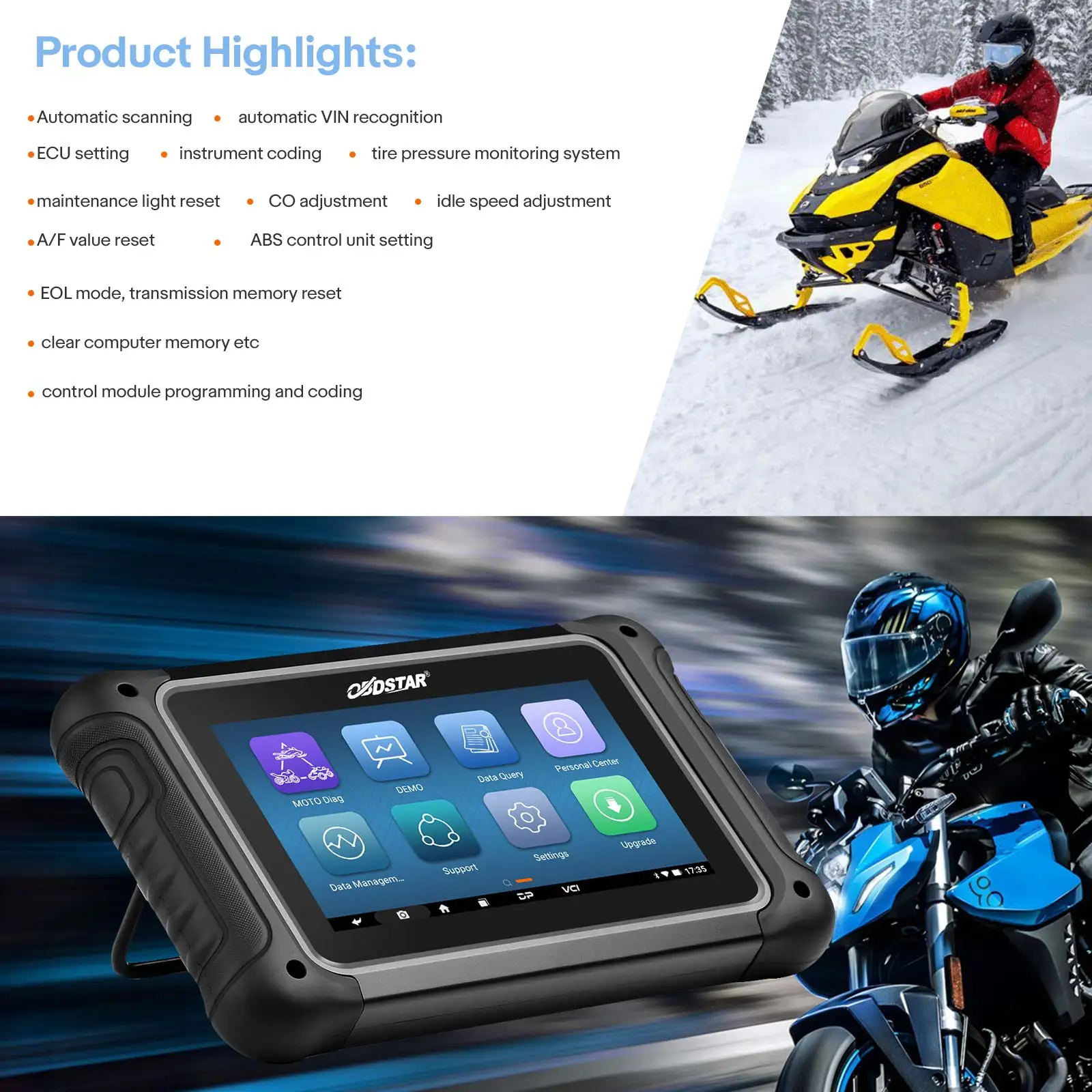 2025 OBDSTAR MOTOSTAR Intelligent Motorcycle /Snow Mobil