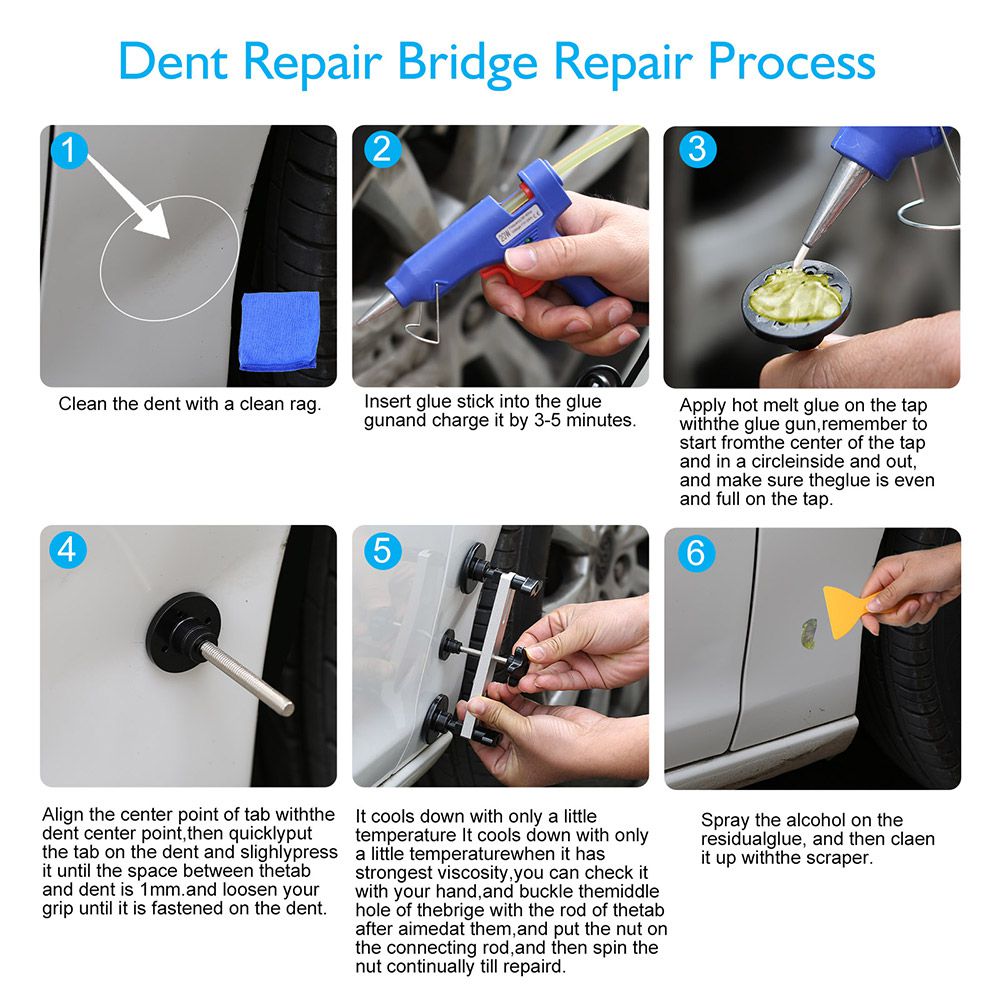 PDR herramienta de reparación de abolladuras sin pintura puente puller de abolladuras bricolaje kit de eliminación de granizo