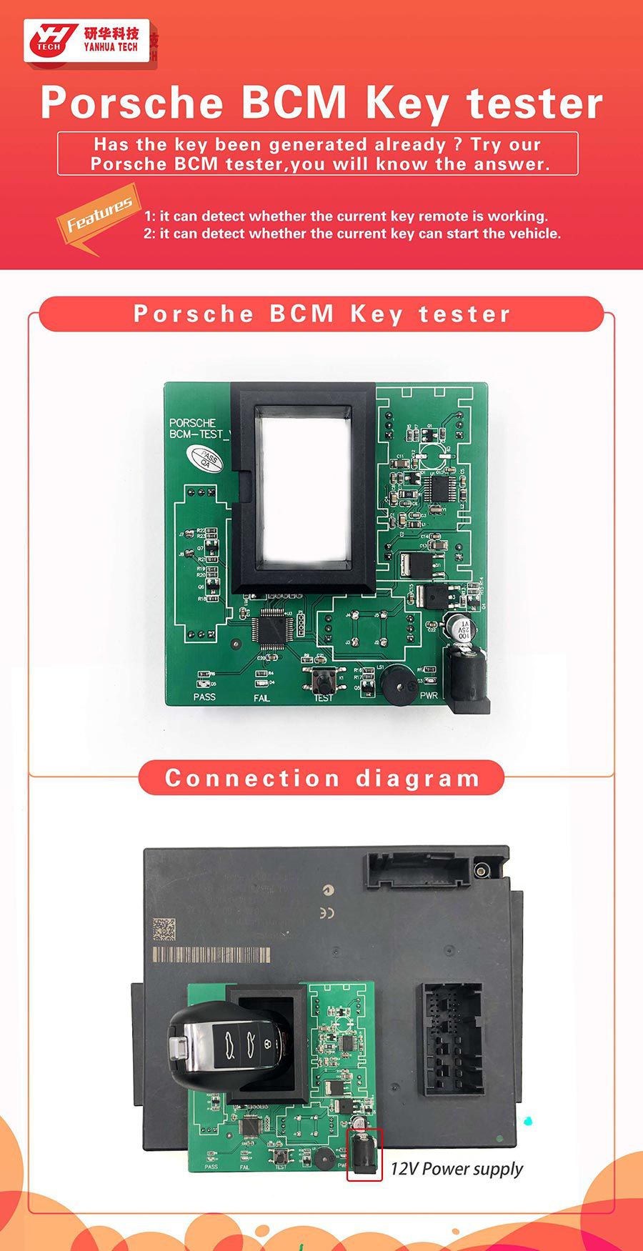 El detector Porsche BCM se utiliza con el Mini Acdp de Yanhua