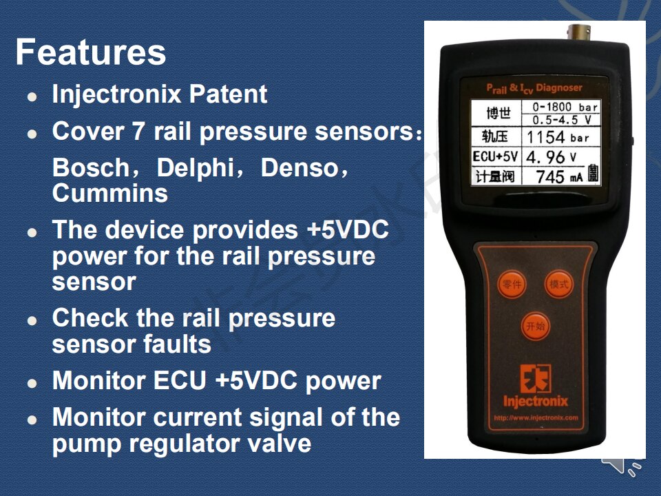 RA-3000 Common Rail Pressure And Control Valve Current T