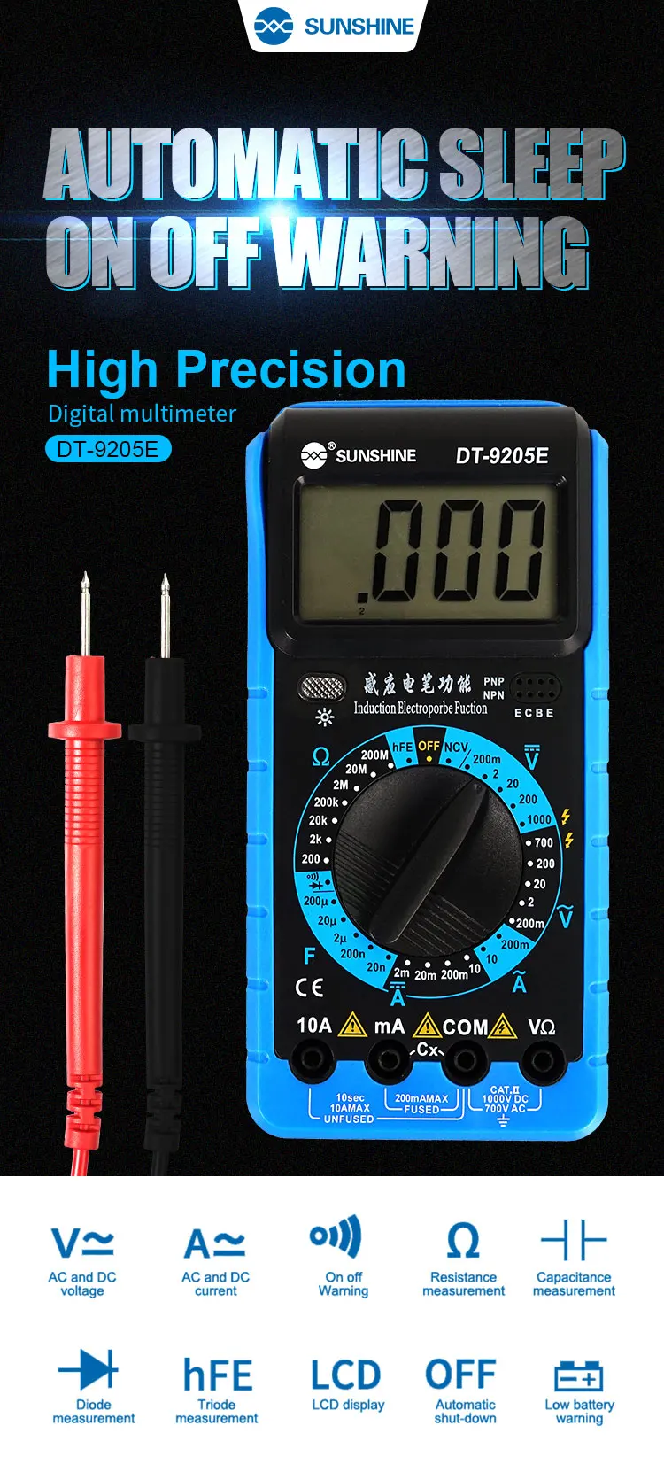 SUNSHINE DT-9205E Digital Multimeter