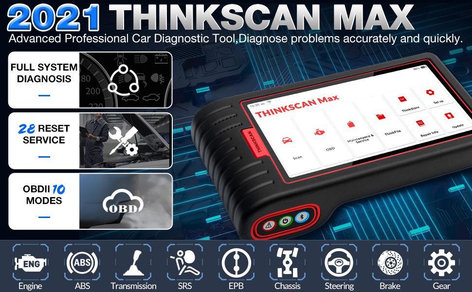 Escaneo de diagnóstico obd2 de todo el sistema thinkcar thinkscan Max