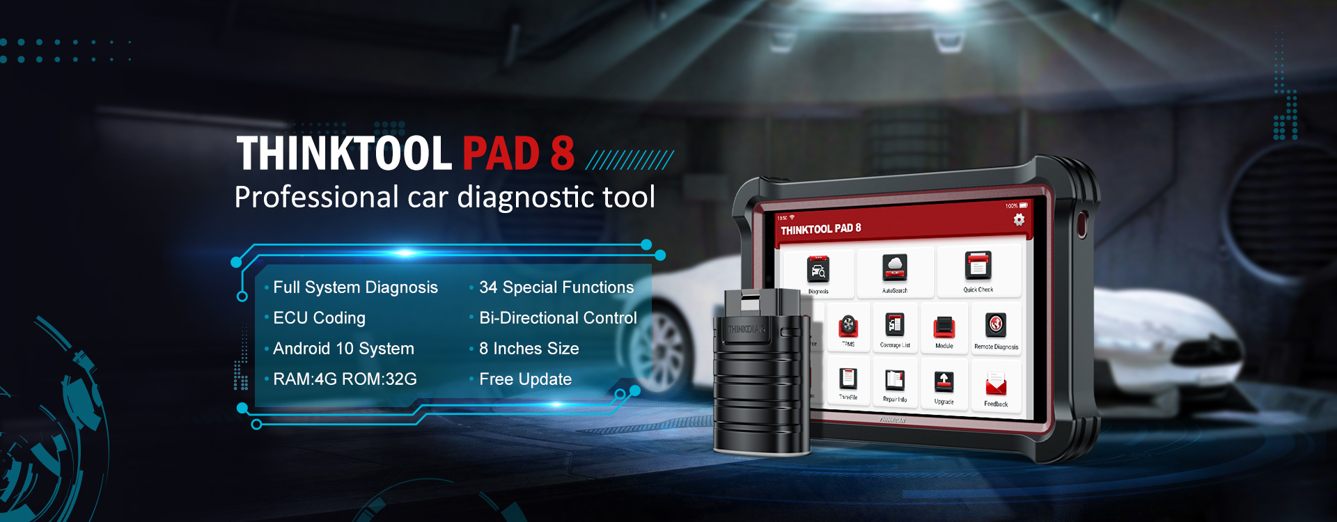 THINKCAR THINKTOOL PAD8 OBD2 자동 진단 도구