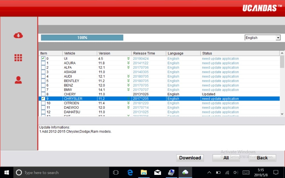 UCANDAS VDM WIFI 전체 시스템 OBD2 스캐너