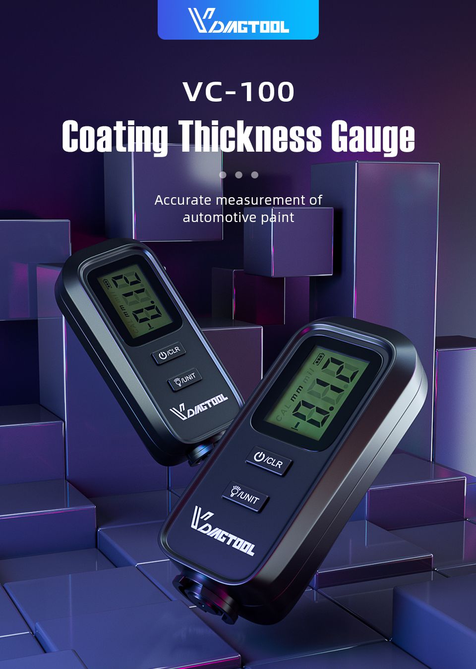 VDIAGTOOL VC100 Car Thickness Gauge Meter_01
