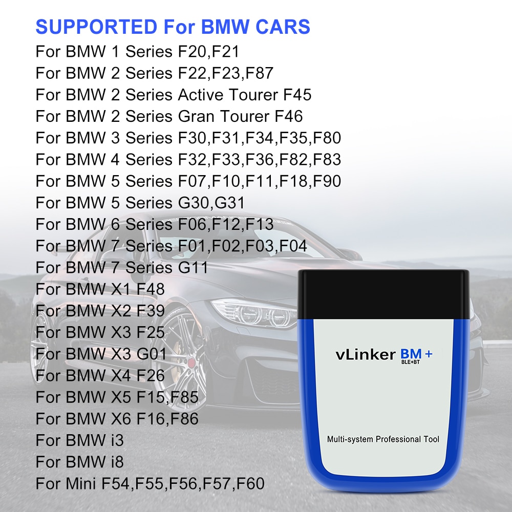 V2.2 Bluetooth WIFI Bimmercode For BMW Diagnostic Tools Vgate OBDII vLinker BM 
