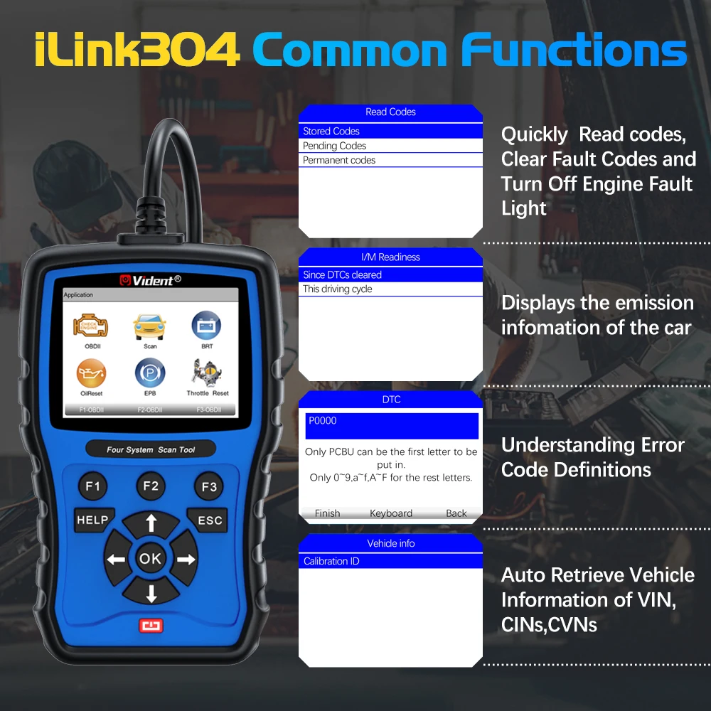 Vident ILink304 OBD2 Automotive Scanner