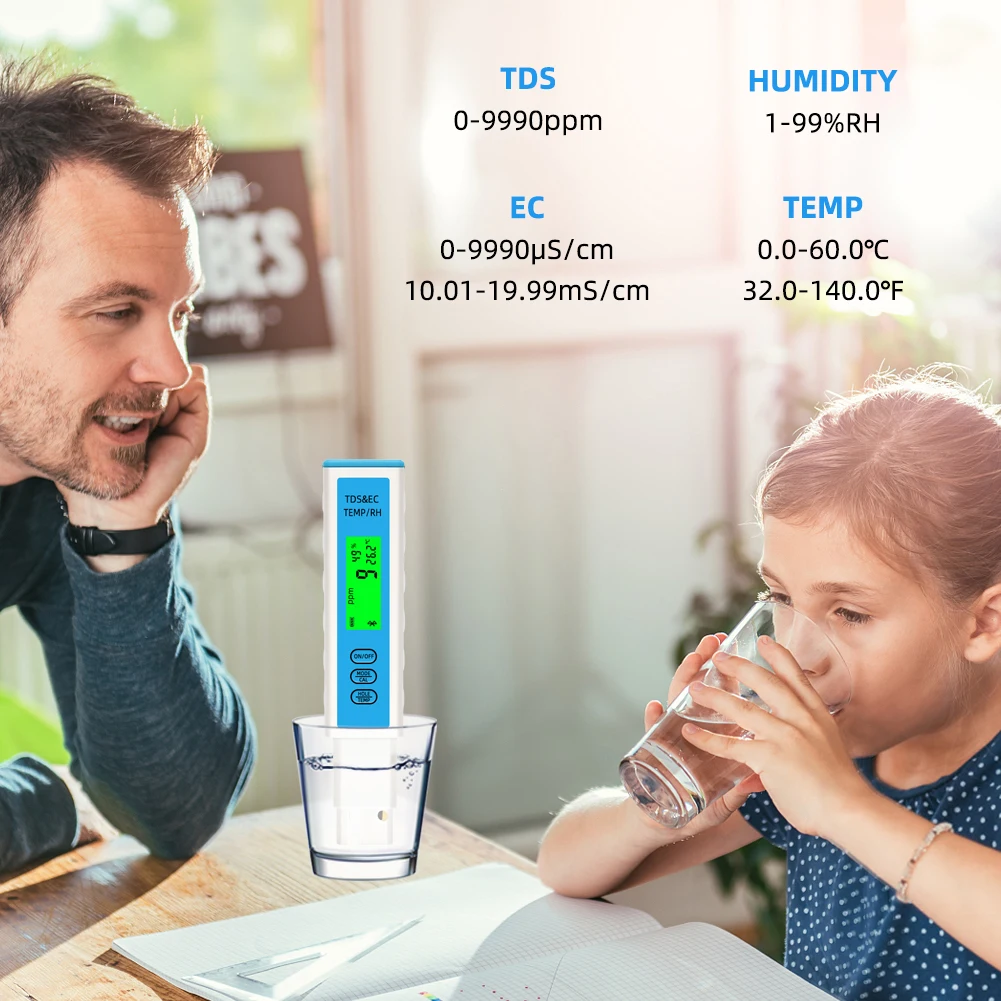 Yieryi 4 in 1 EC/TDS/Temperature/Humidity Meter